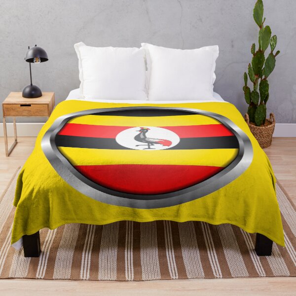 Item preview, Uganda Flag Round Metal Frame designed and sold by mattpanta.