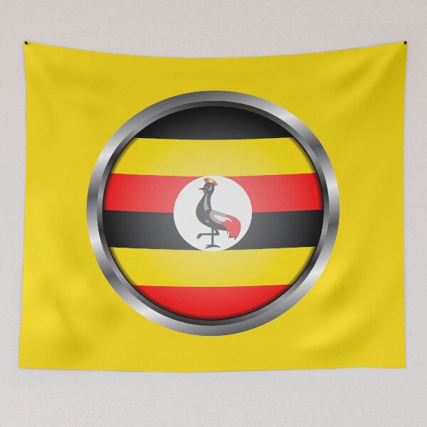 Item preview, Uganda Flag Round Metal Frame designed and sold by mattpanta.