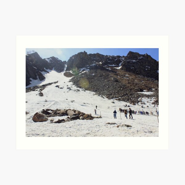 Skiing in Snow, Himalayas Art Print