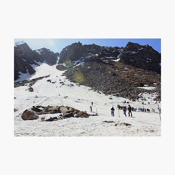Skiing in Snow, Himalayas Photographic Print