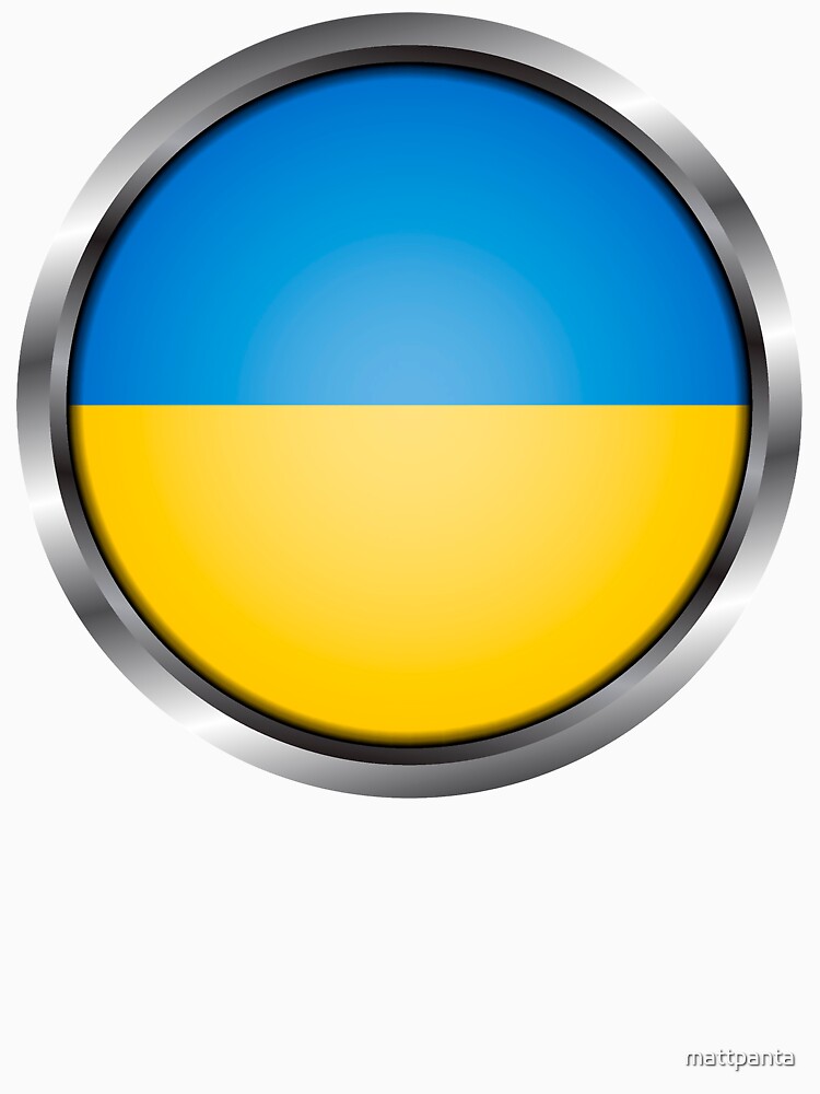 Thumbnail 7 von 7, Classic T-Shirt, Ukraine Flagge runder Metallrahmen designt und verkauft von mattpanta.