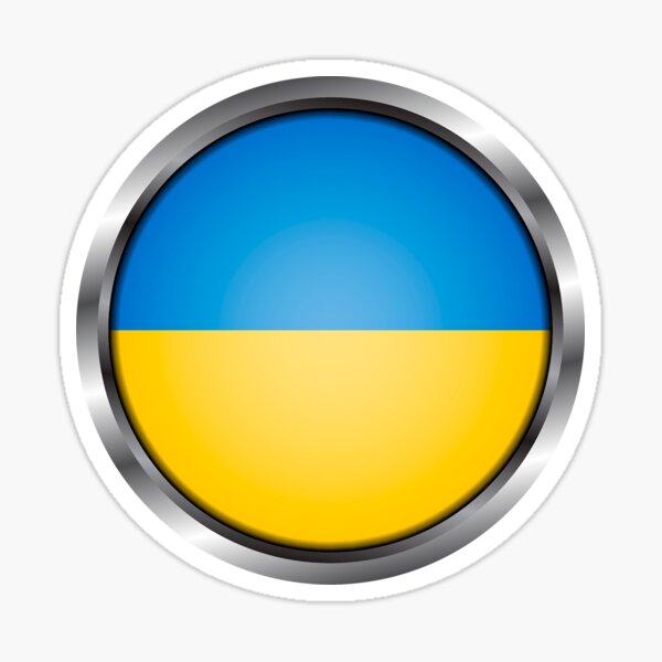 Artikel-Vorschau von Ukraine Flagge runder Metallrahmen, designt und verkauft von mattpanta.