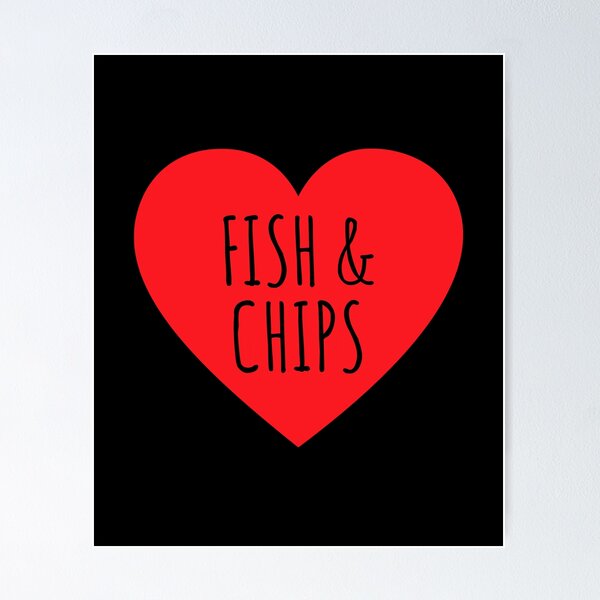 Item preview, I Love Fish And Chips Heart  designed and sold by Vanover Designs.