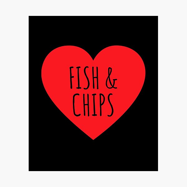 Item preview, I Love Fish And Chips Heart  designed and sold by Vanover Designs.