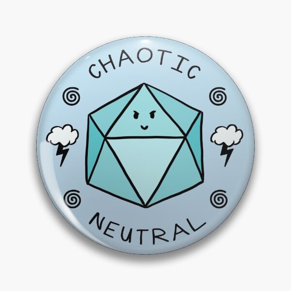 Item preview, Chaotic Neutral Dice Badge designed and sold by Sourgrapefruit.