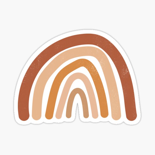 minimalistic earth toned rainbow design, for the lover of simplicity Sticker