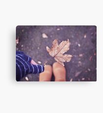 Autumn in my hand Canvas Print