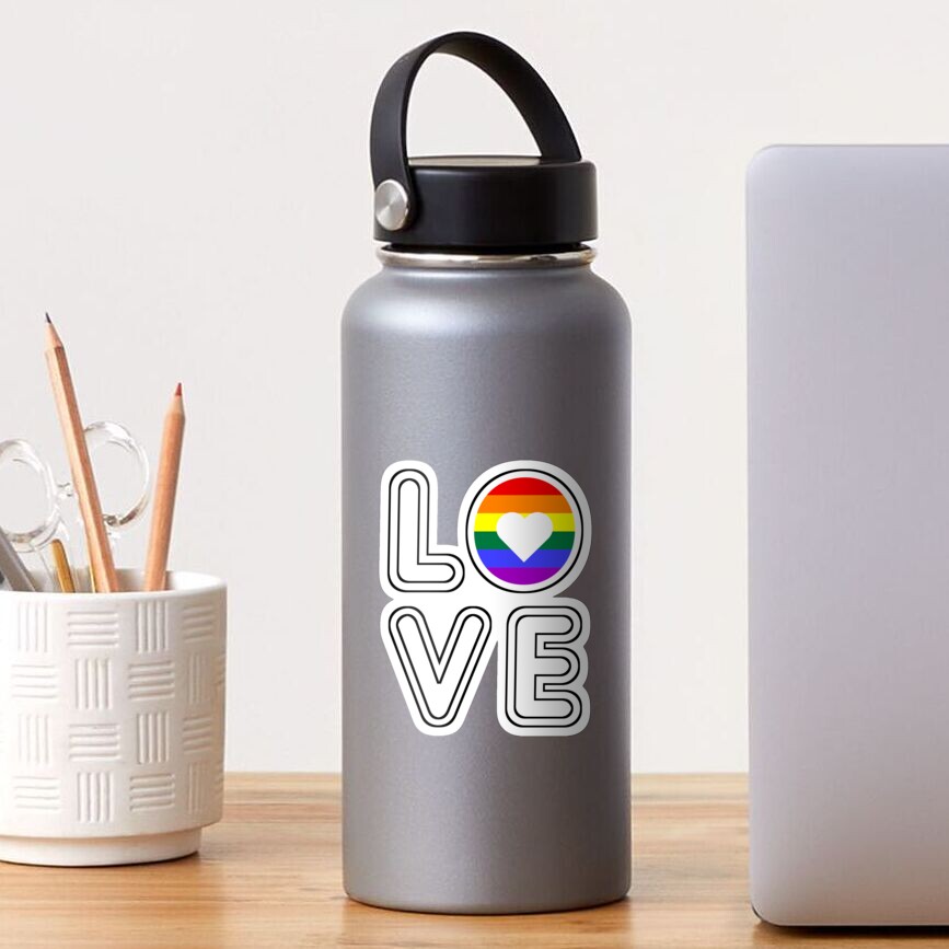 Heart, Rainbow And Love Sticker