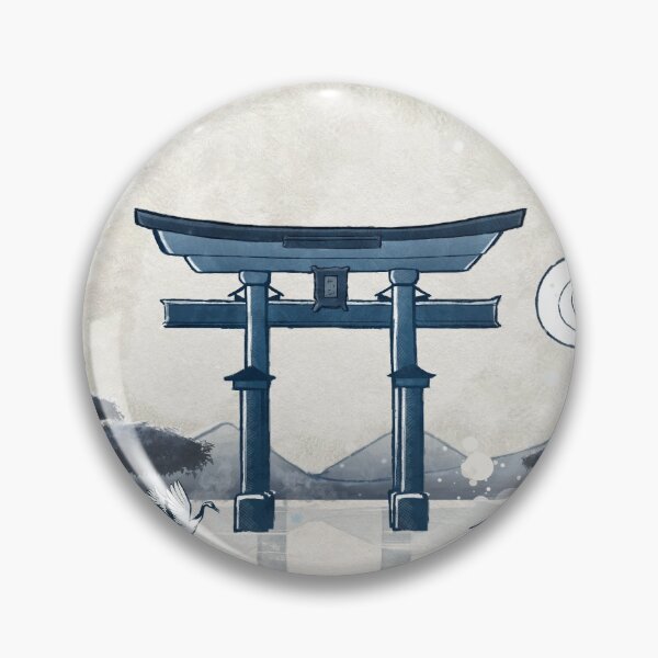 Item preview, Japan Blue - Crane in front of Torii designed and sold by Ruby-Art.