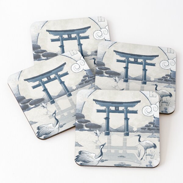 Item preview, Japan Blue - Crane in front of Torii designed and sold by Ruby-Art.