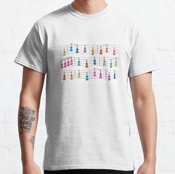 Colourful Violin Notes Classic T-Shirt