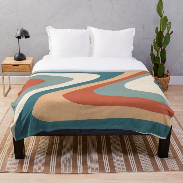 70s Retro abstract Aesthetic Throw Blanket