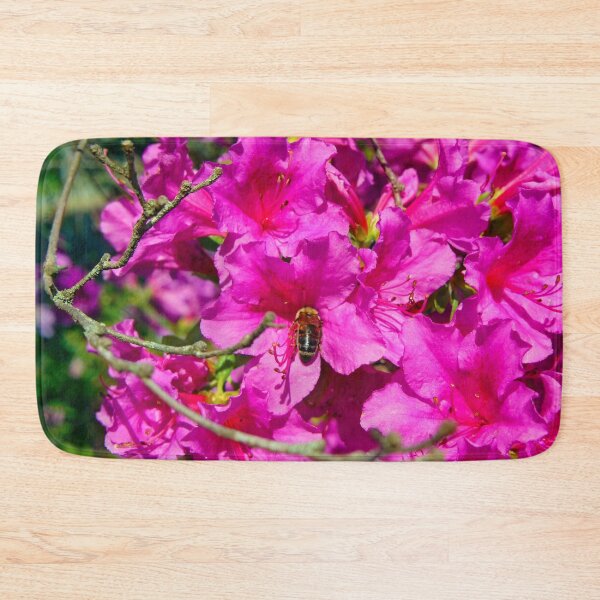 Item preview, Bee picks honey from a pink flower designed and sold by Fluffy-Des.