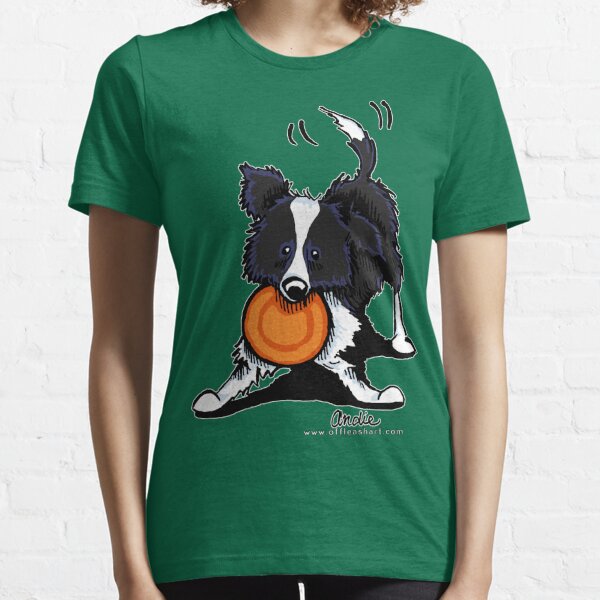 Ladies) Border Collie 2 Dog Heartbeat T-Shirt - Print Shirts