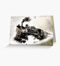 Vintage Steam Train Greeting Card