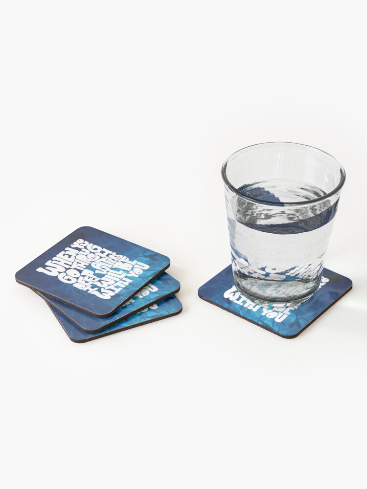Alternate view of Through deep waters God is with you Coasters (Set of 4)