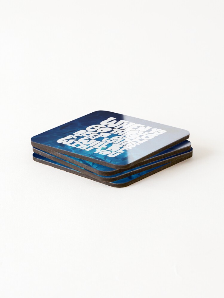 Alternate view of Through deep waters God is with you Coasters (Set of 4)