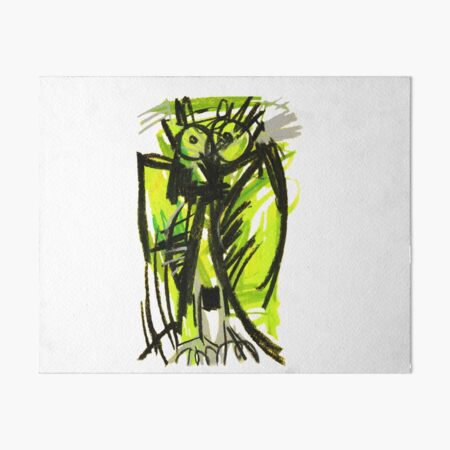 Crazy owl fluorescent Art Board Print