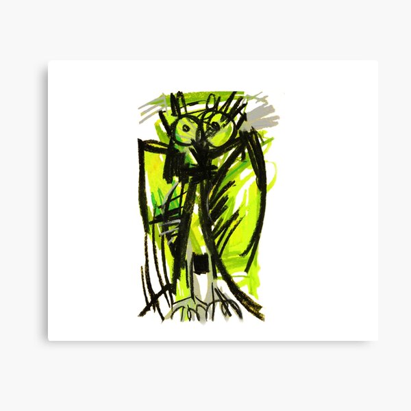 Crazy owl fluorescent Canvas Print