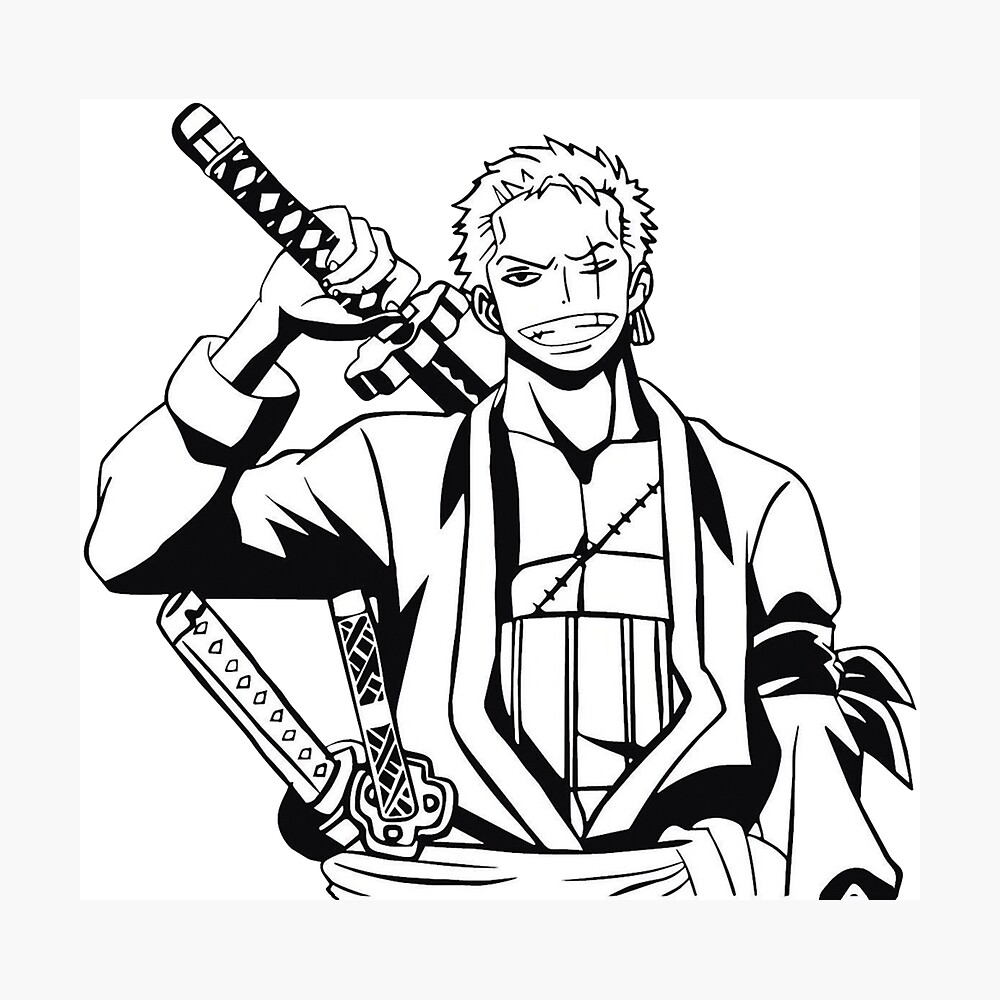 Zoro One Piece Noir Et Blanc