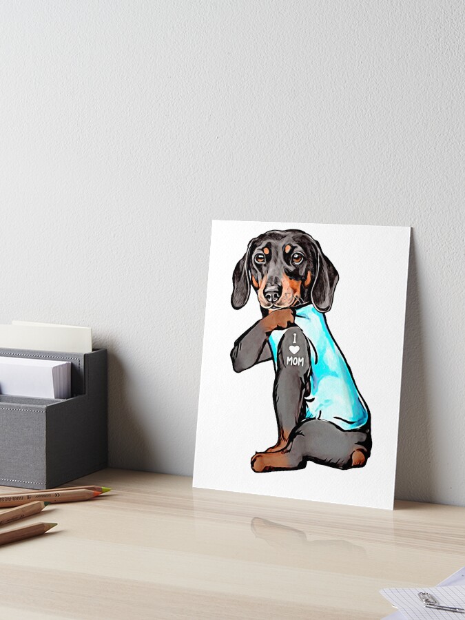 Dachshund Dog Tattoo I Love Mom Dogmom Gift T-Shirt Dachshund Dog Tattoo I Love Mom Dogmom Gift T-Shirt