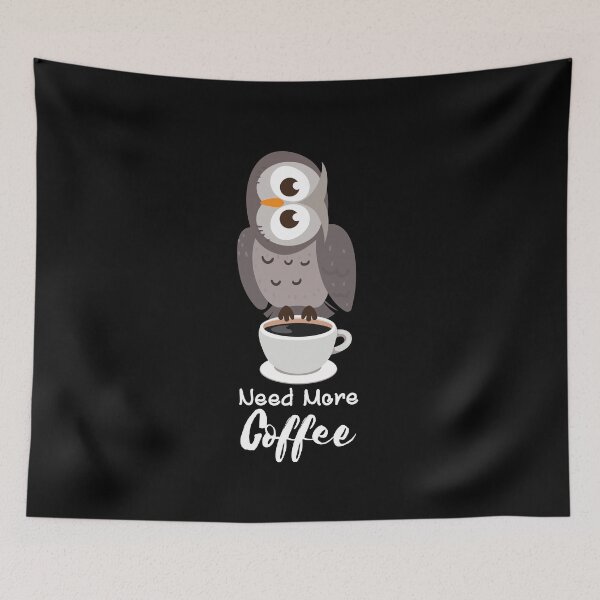 Item preview, OWL holding coffee mug & needs more Design designed and sold by Lighvision.