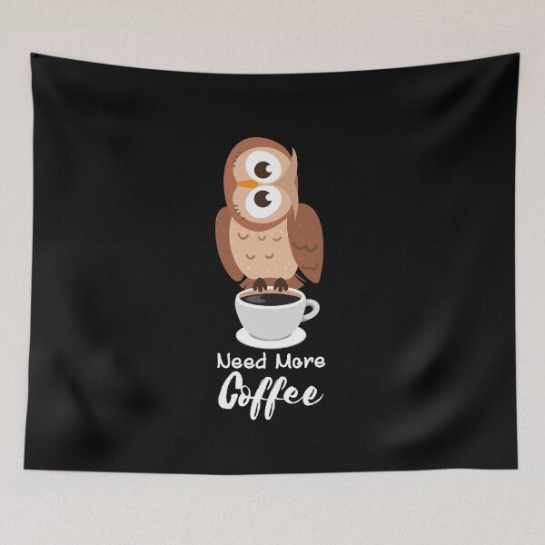 Item preview, OWL holding coffee mug & needs more Design designed and sold by Lighvision.