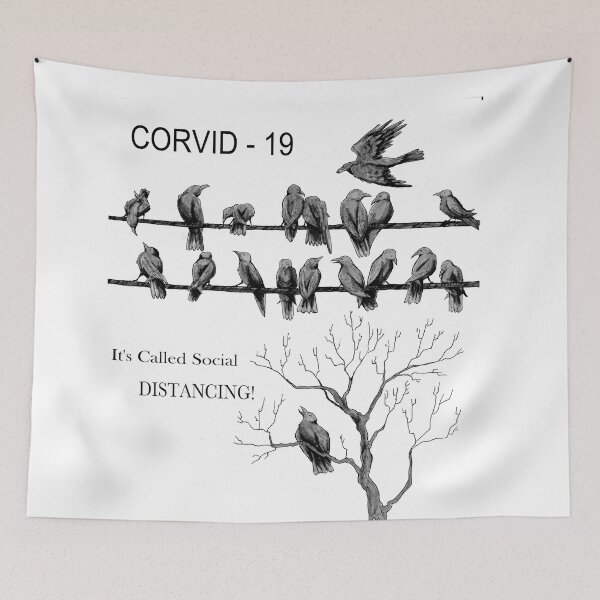 Item preview, "Corvid-19" Manténgase al día con las distancias sociales designed and sold by Camo Crow.