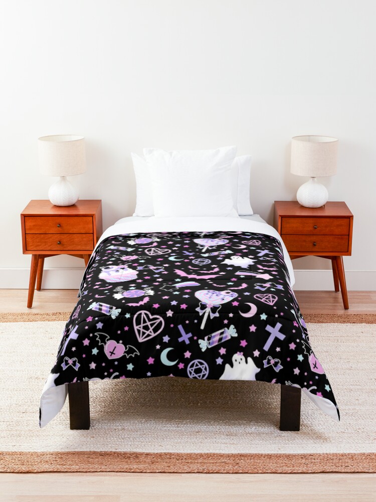 "Pastel Goth Black" Comforter by cherrycheezy Redbubble