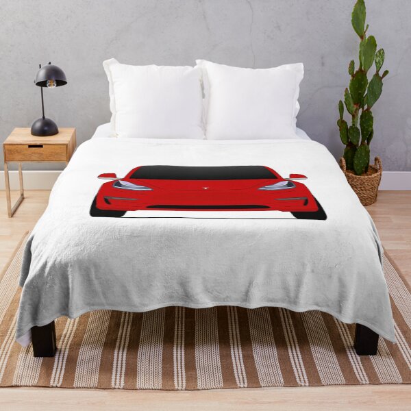 Tesla Model 3 Rot Fleecedecke