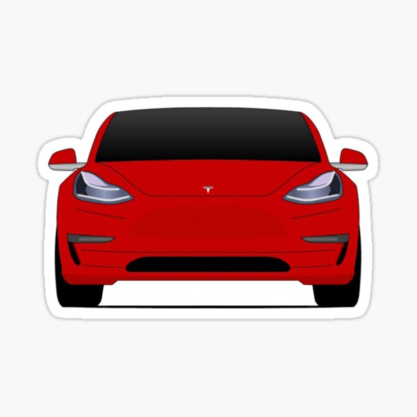 Tesla Model 3 Rot Sticker