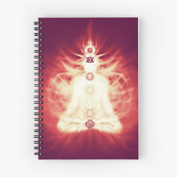 Item preview, Chakras symbols and energy flow on human body art print designed and sold by AwenArtPrints.