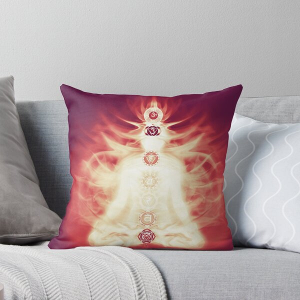 Item preview, Chakras symbols and energy flow on human body art print designed and sold by AwenArtPrints.