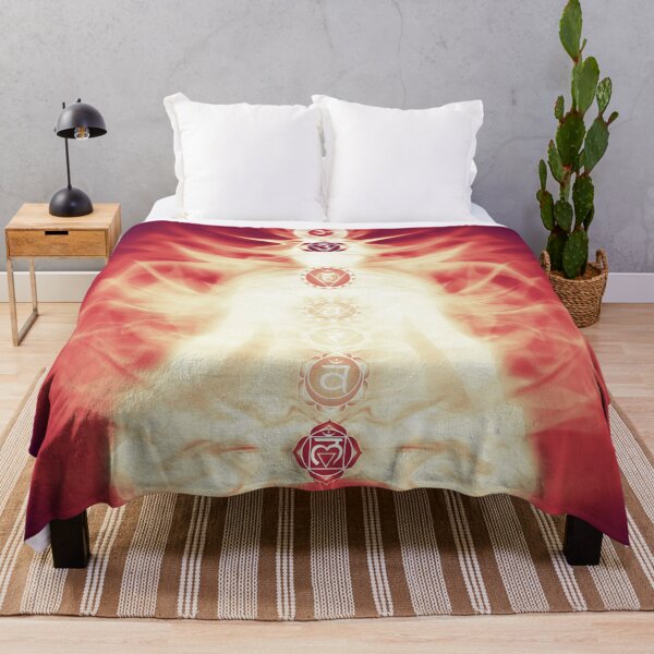 Item preview, Chakras symbols and energy flow on human body art print designed and sold by AwenArtPrints.
