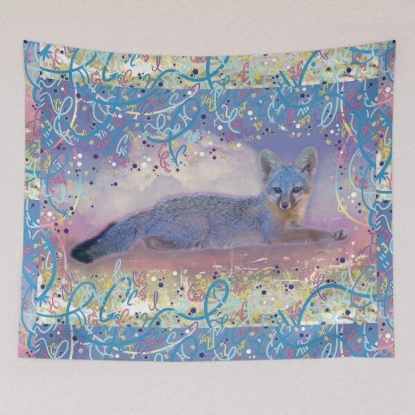 Item preview, Gray Fox in the Clouds designed and sold by vanillakirsty.