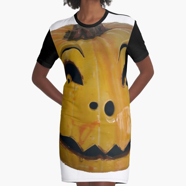 Happy Pumpkin Graphic T-Shirt Dress