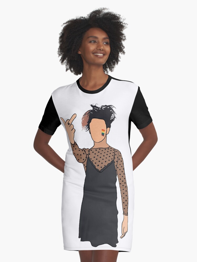 Black graphic t outlet shirt dress