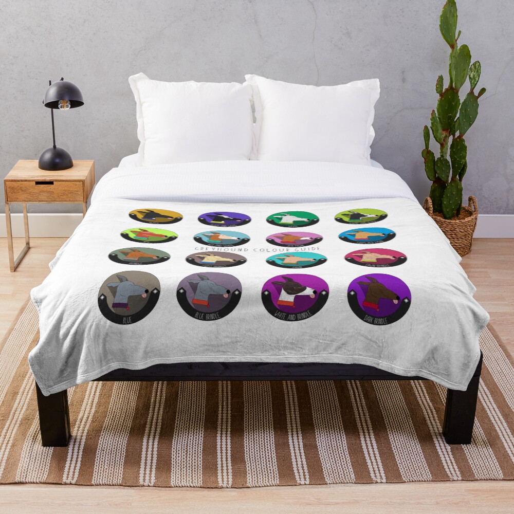 Greyhound Colour Guide Throw Blanket