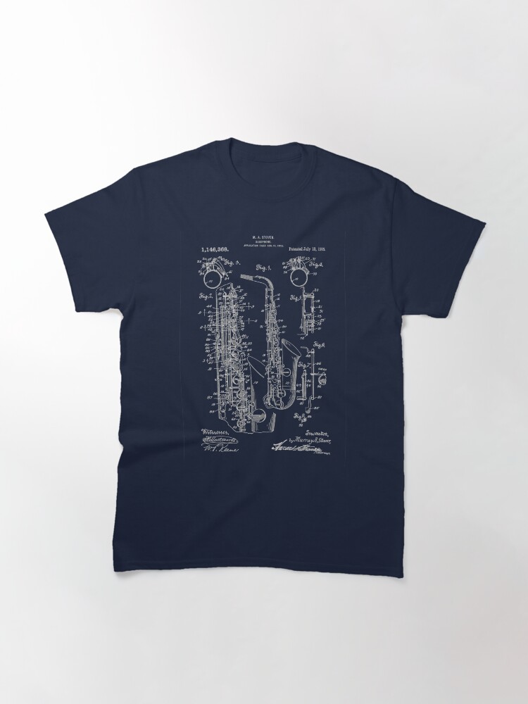 Thumbnail 3 of 7, Classic T-Shirt, Saxophone designed and sold by blurryfromspace.
