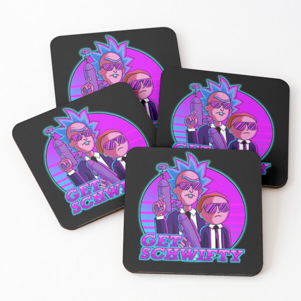 rick and morty get schwifty Coasters (Set of 4)