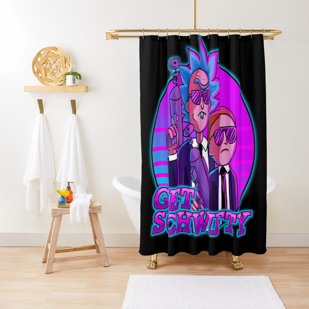 rick and morty get schwifty Shower Curtain