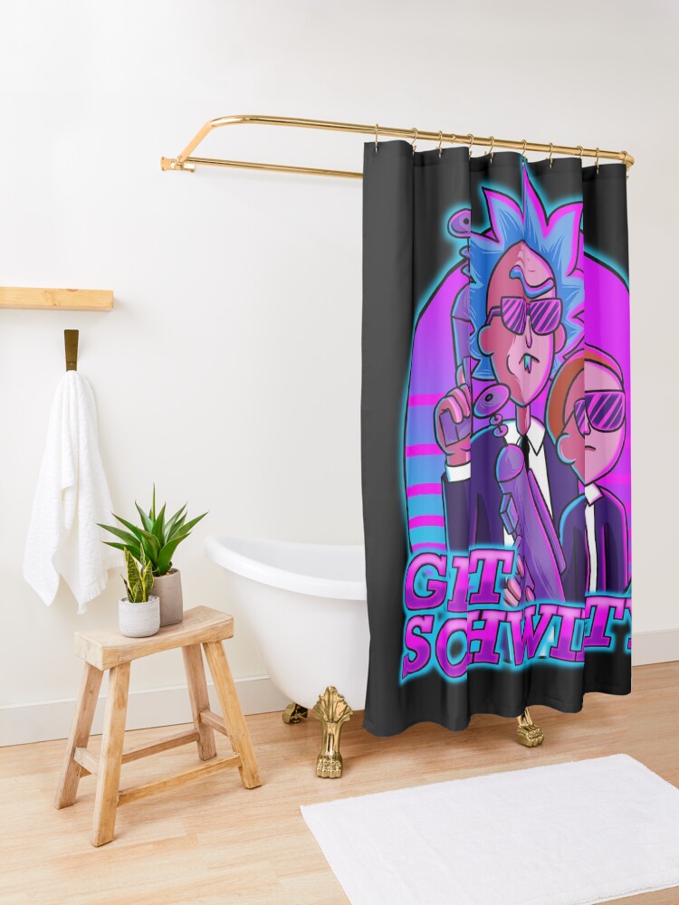 Alternate view of rick and morty get schwifty Shower Curtain