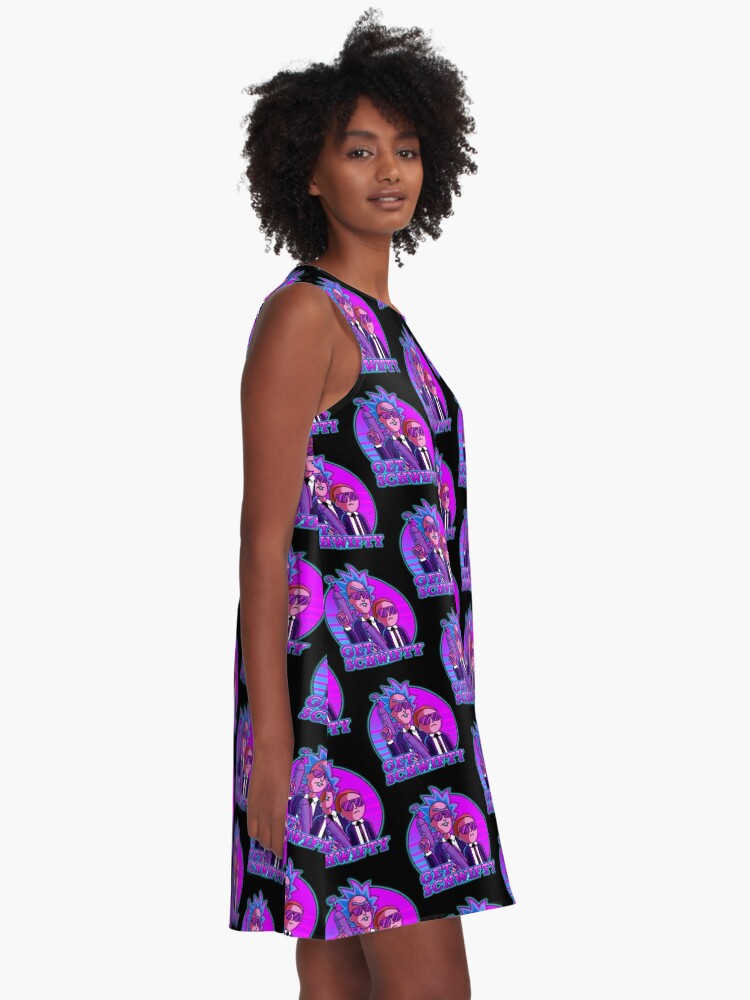 Alternate view of rick and morty get schwifty A-Line Dress