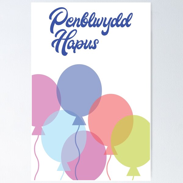 Item preview, Penblwydd Hapus designed and sold by Glaslyn.