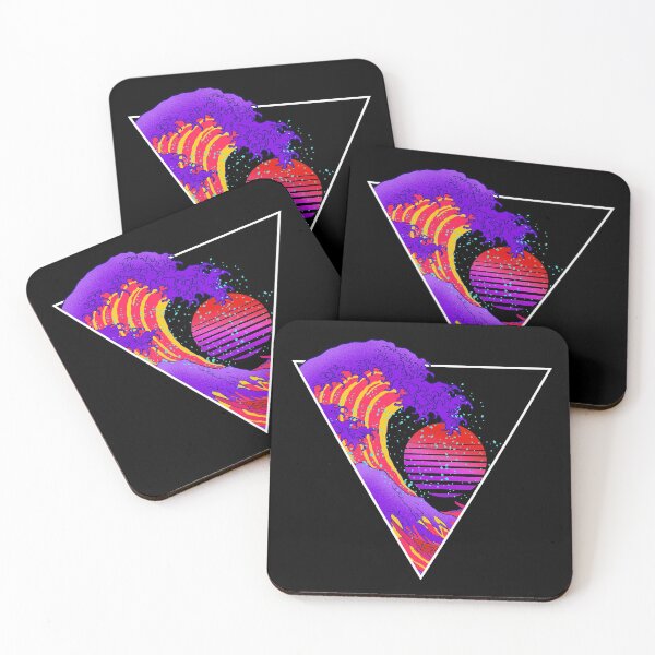 Item preview, great wave off kanagawa  triangle neonwave designed and sold by gomskyartstudio.