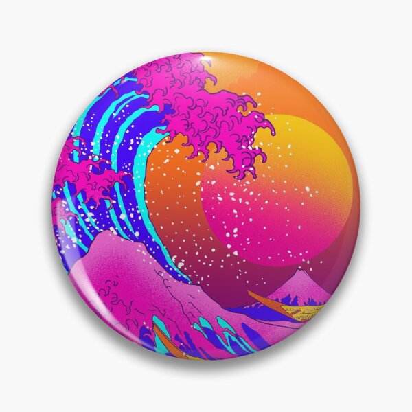 Item preview, great wave off kanagawa neonwave designed and sold by gomskyartstudio.