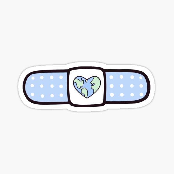 Love Our Earth Bandaid (sky blue) Sticker