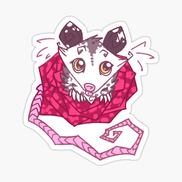 Rose Opossum 1 Sticker