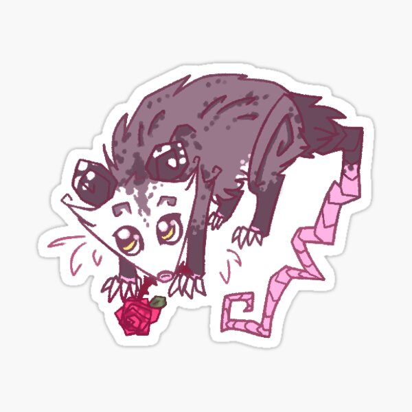 Rose Opossum 2 Sticker