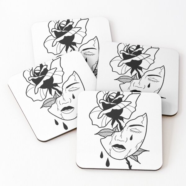 Item preview, Rose Flower & Porcelain Ceramic Cracked Woman Face  designed and sold by vickymanwani.